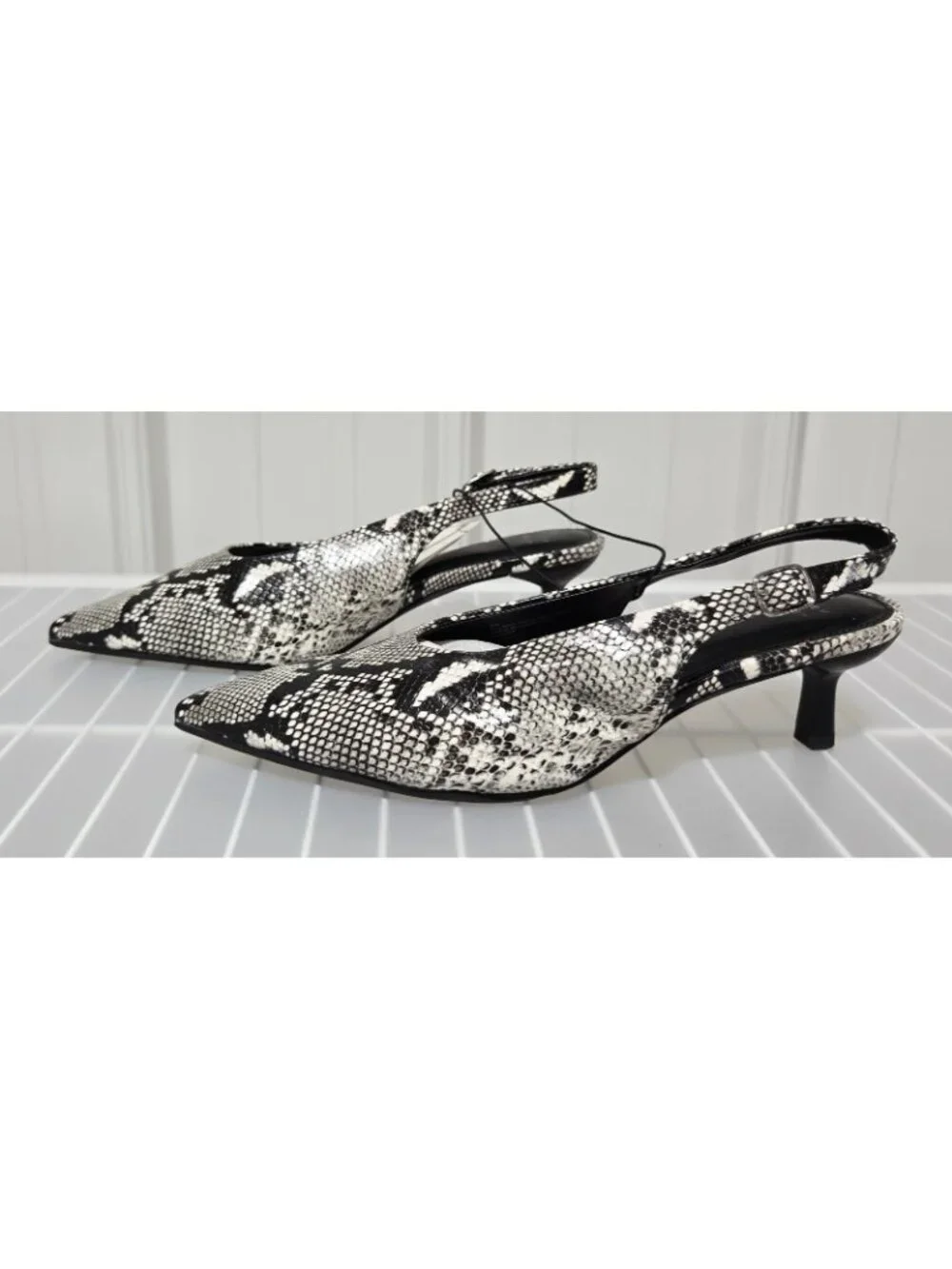 A New Day Samantha Snake Skin Print Faux Leather Slingback Heels -- Women's 7